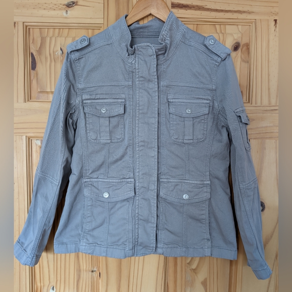 Kensie Jeans Women's Gray Lightweight Utility Jacket Size Large